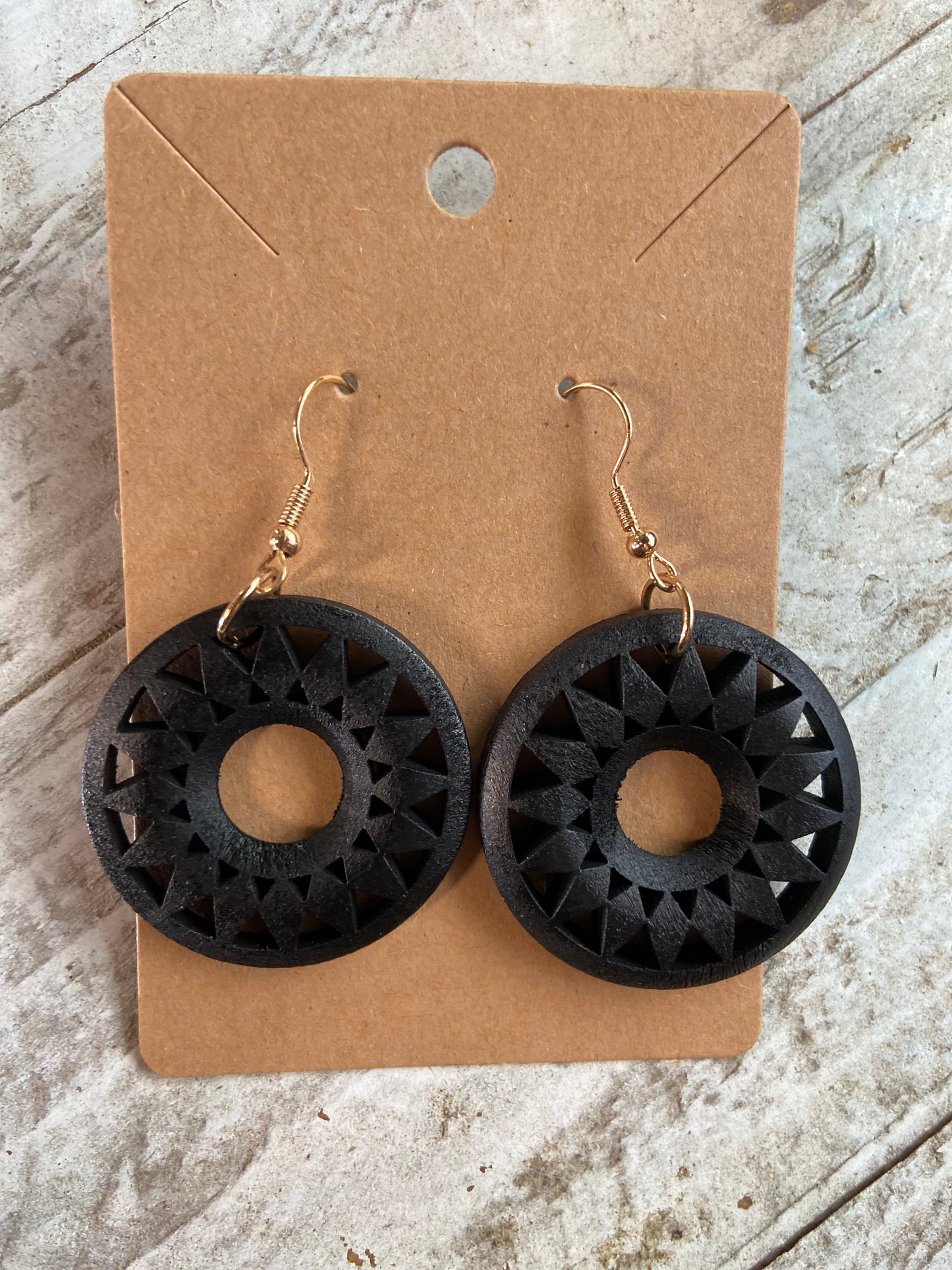 Boho Laser Cut Wood Earrings